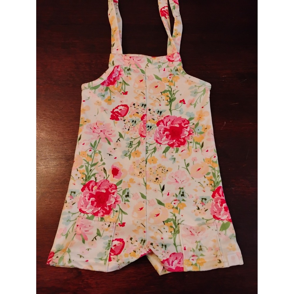 Sweet Honey Baby Girls Pink Yellow Floral Romper Overall Style 18M